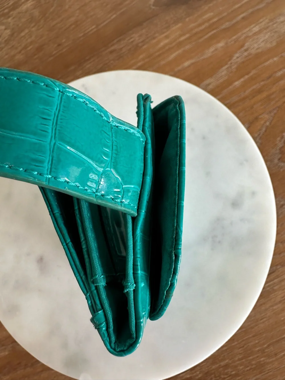 Liz Claiborne Teal Faux-Croc Wristlet Phone Case with Strap